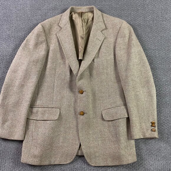 Vintage Harris Tweed Blazer Sport Coat Men's 40 SHORT Brown Wool - Picture 1 of 14